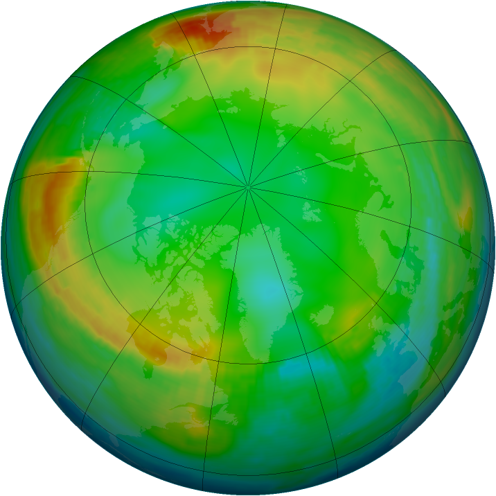 Arctic ozone map for 12 January 2000